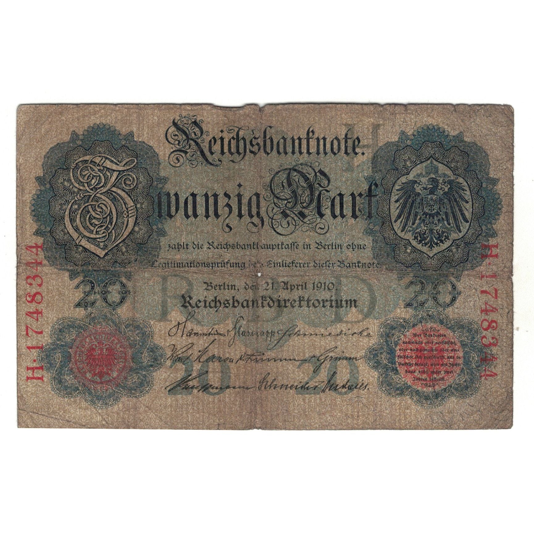 Banknote, Germany, 20 Mark, 1914, 1914-02-19, VF(20-25)