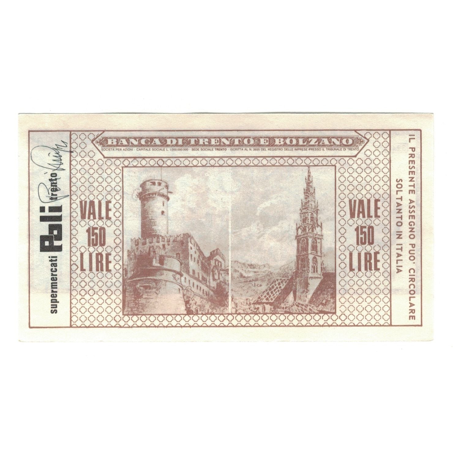 Billete, 150 Lire, 1977, Italia, 1977-05-09, Banca di Trento e Bolzano, EBC