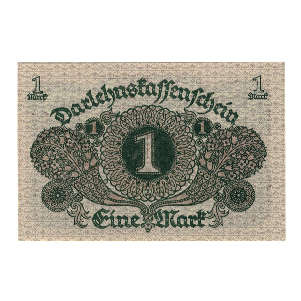 Banknote, Germany, Darlehnskassenschein (State Loan Currency Note), 1 Mark