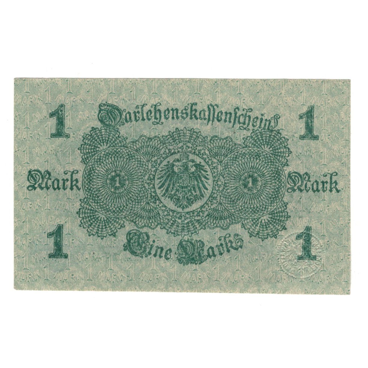 Banknote, Germany, Darlehnskassenschein (State Loan Currency Note), 1 Mark