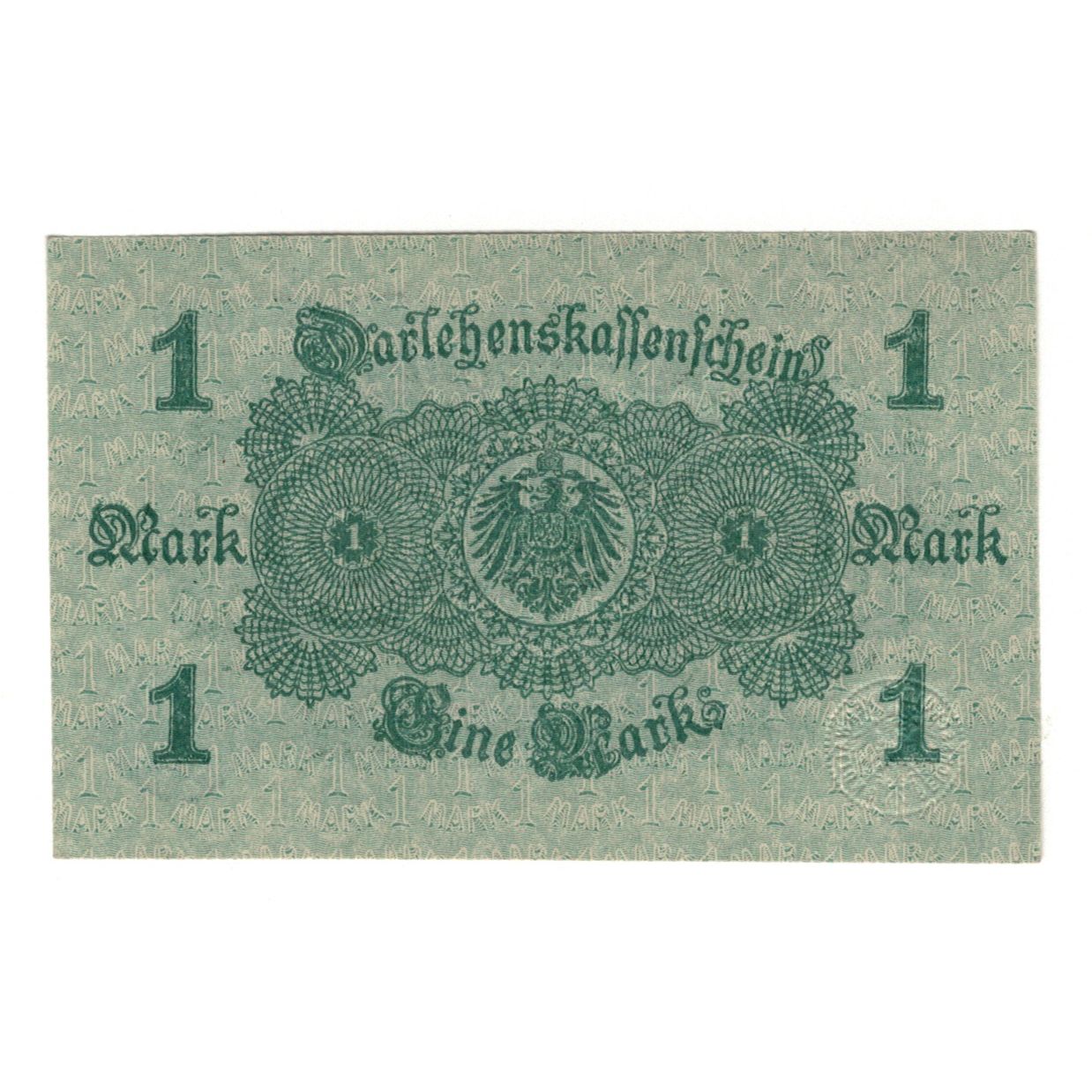 Banconote, Germania, Darlehnskassenschein (State Loan Currency Note), 1 Mark