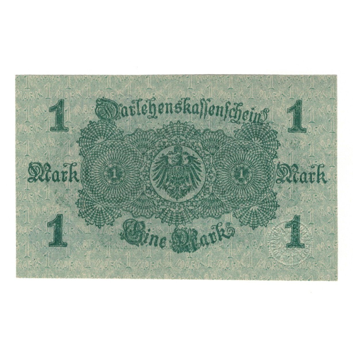 Banknote, Germany, Darlehnskassenschein (State Loan Currency Note), 1 Mark