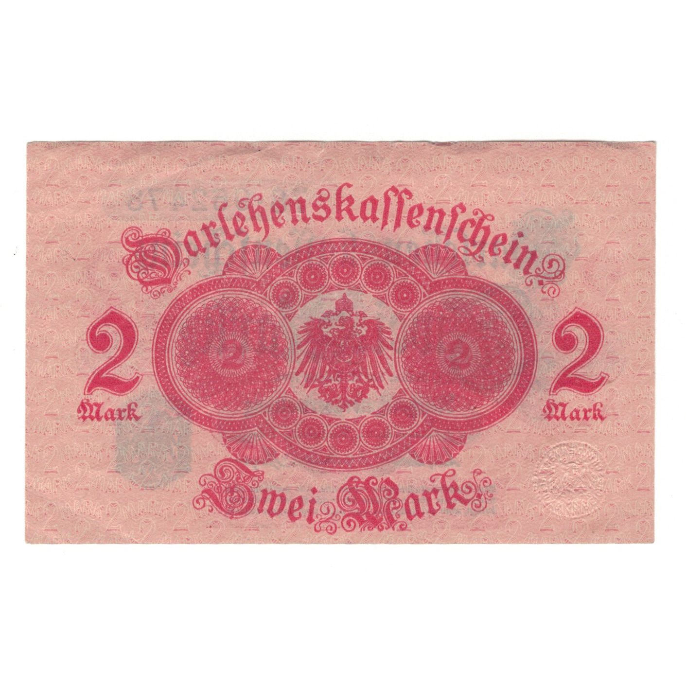 Banconote, Germania, Darlehnskassenschein (State Loan Currency Note), 2 Mark