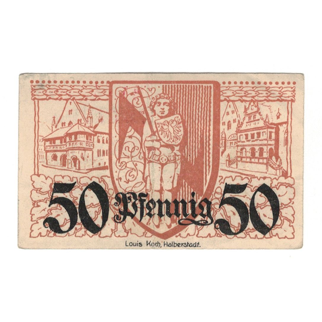 Banknote, Germany, Halberstadt Stadt, 50 Pfennig, personnage, 1920, 1920-02-10