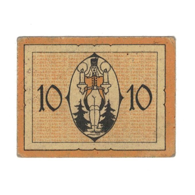 Banknote, Germany, Schwarzenberg Amtshauptmannschaft, 10 Pfennig, personnage