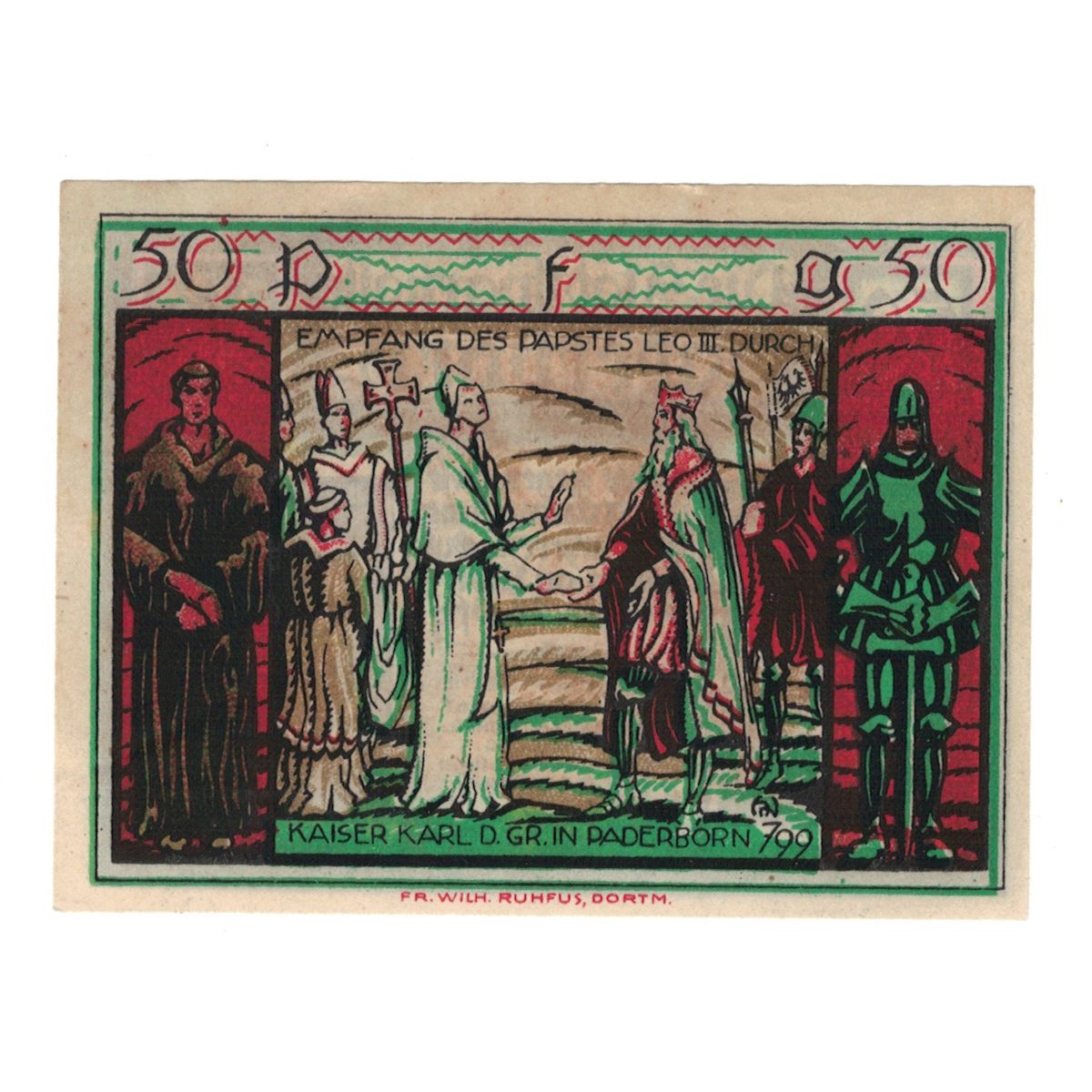 Billete, Alemania, Paderborn Stadt, 50 Pfennig, personnage 1, 1921, 1921-11-10