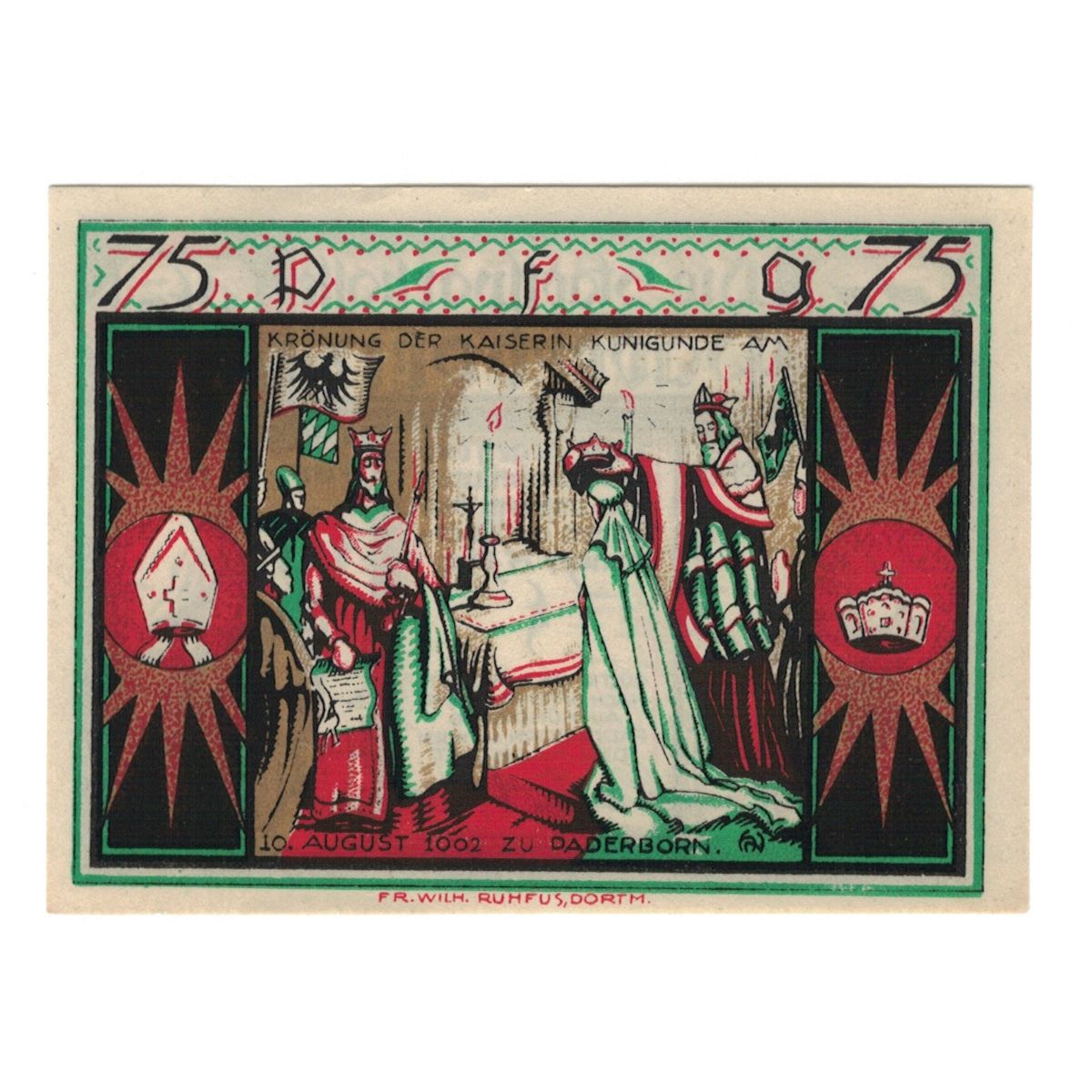 Banknote, Germany, Paderborn Stadt, 75 Pfennig, personnage, 1921, 1921-11-10