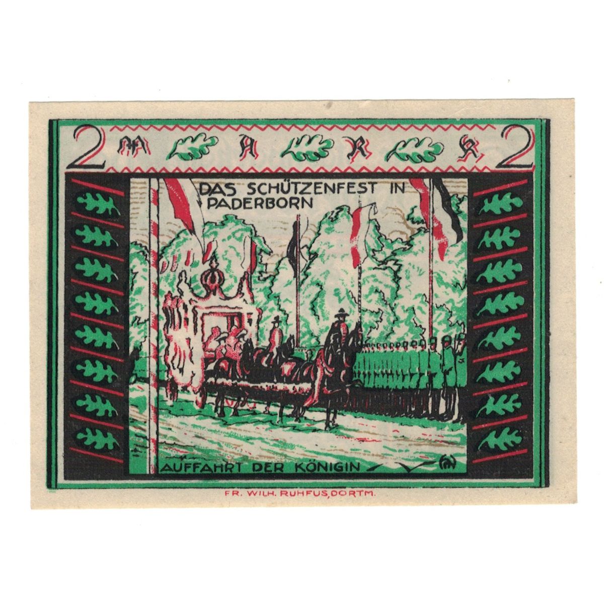 Banknote, Germany, Paderborn Stadt, 2 Mark, personnage, 1921, 1921-11-10