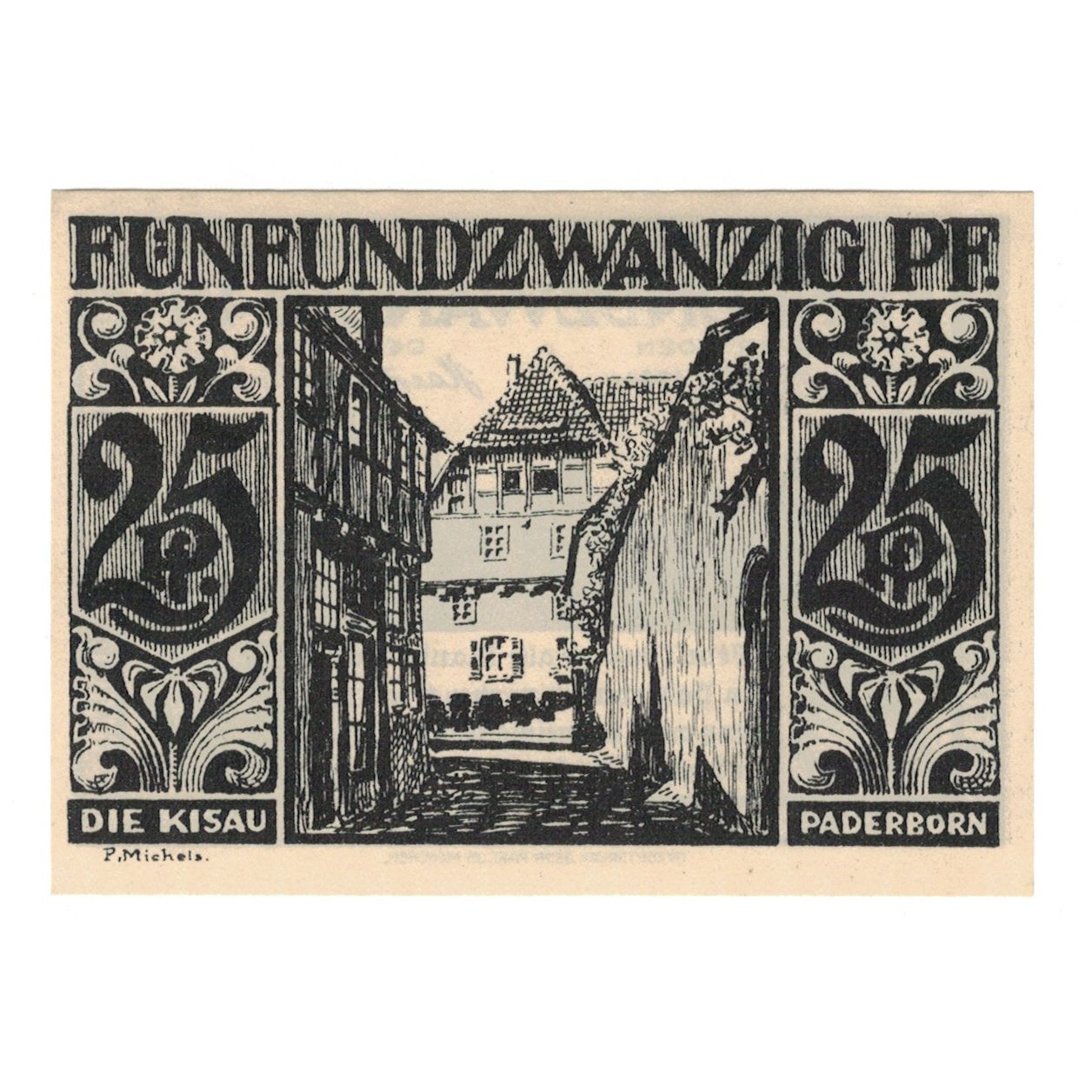 Banknote, Germany, Paderborn Stadt, 25 Pfennig, Maison, 1921, 1921-11-10