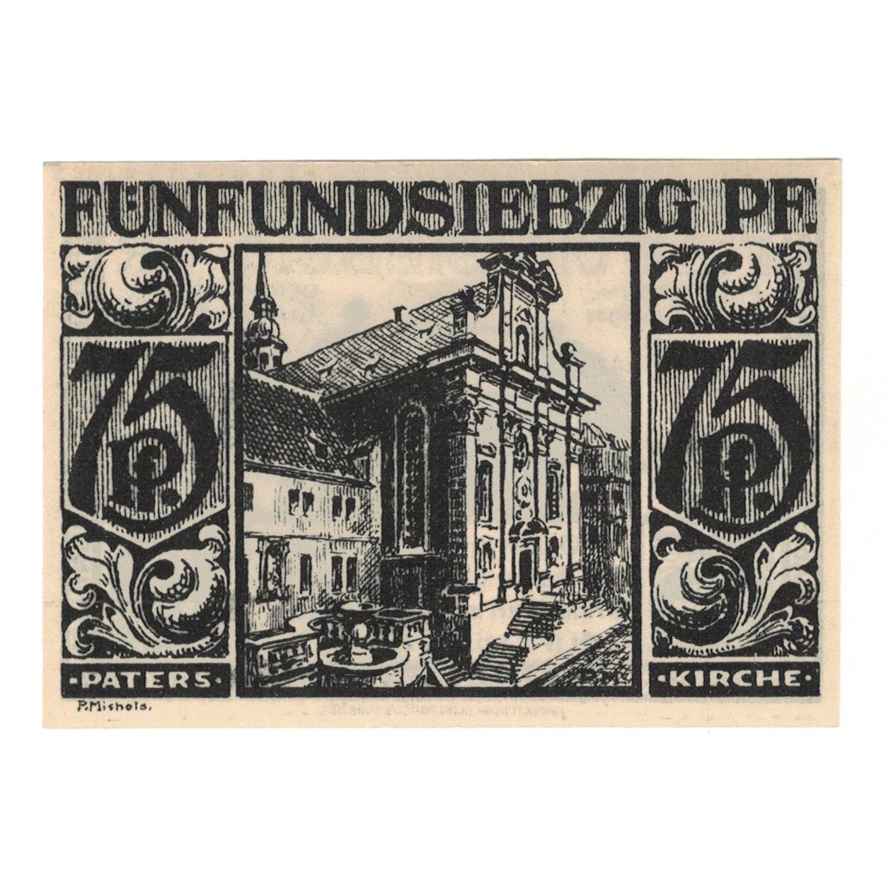 Banknote, Germany, Paderborn Stadt, 75 Pfennig, Batiment, 1921, 1921-11-10