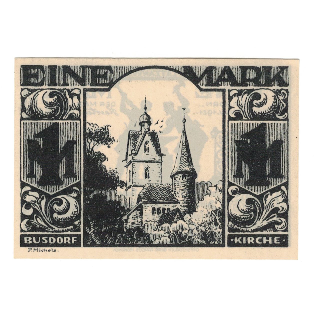 Banconote, Germania, Paderborn Stadt, 1 Mark, Clocher, 1921, 1921-11-10, SPL-