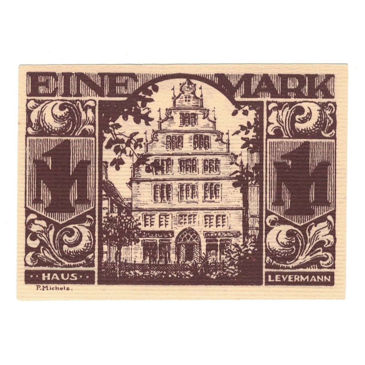 Banconote, Germania, Paderborn Stadt, 1 Mark, personnage 1, 1921, 1921-11-10