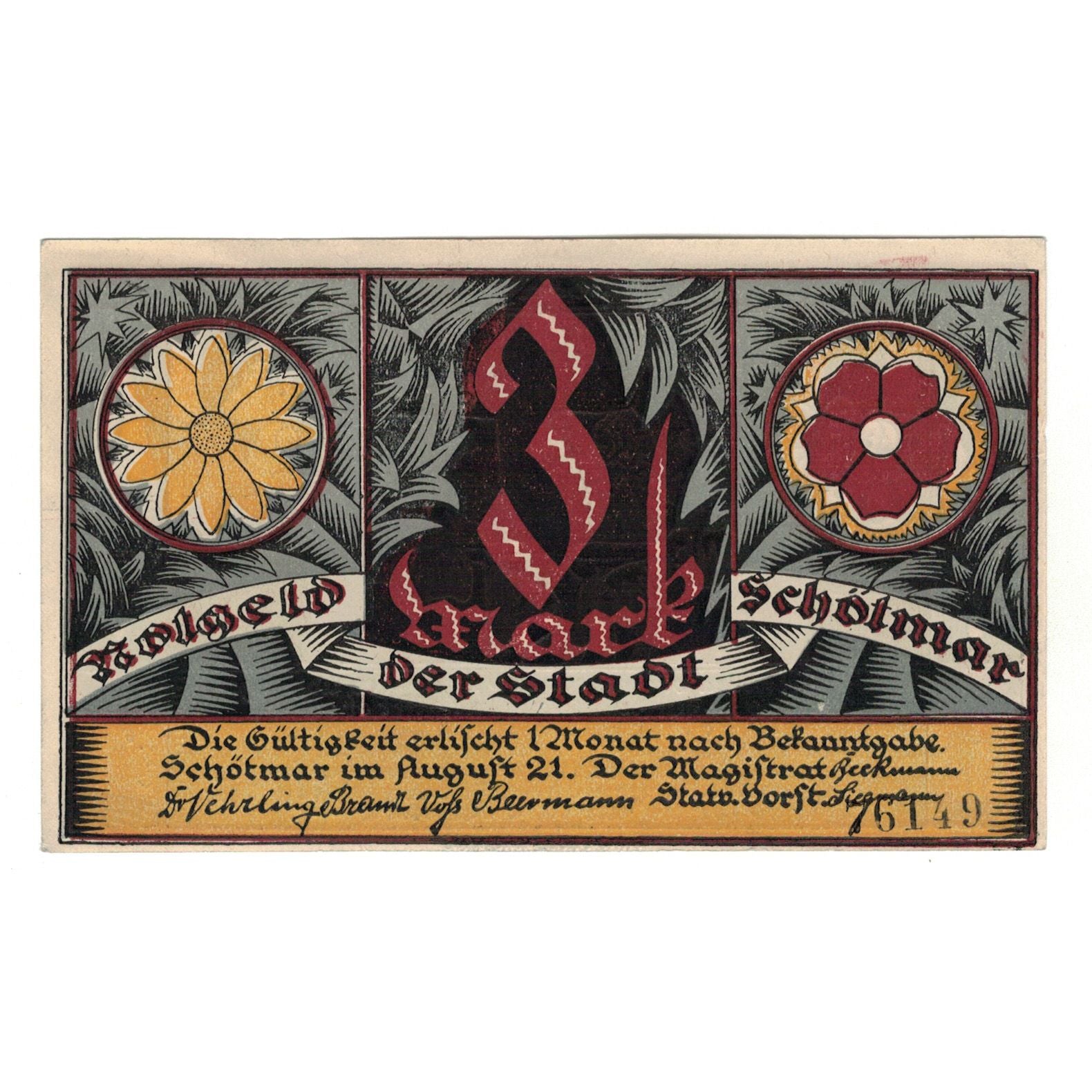Billet, Allemagne, Schötmar Stadt, 3 Mark, personnage, 1921, SUP, Mehl:1200.1