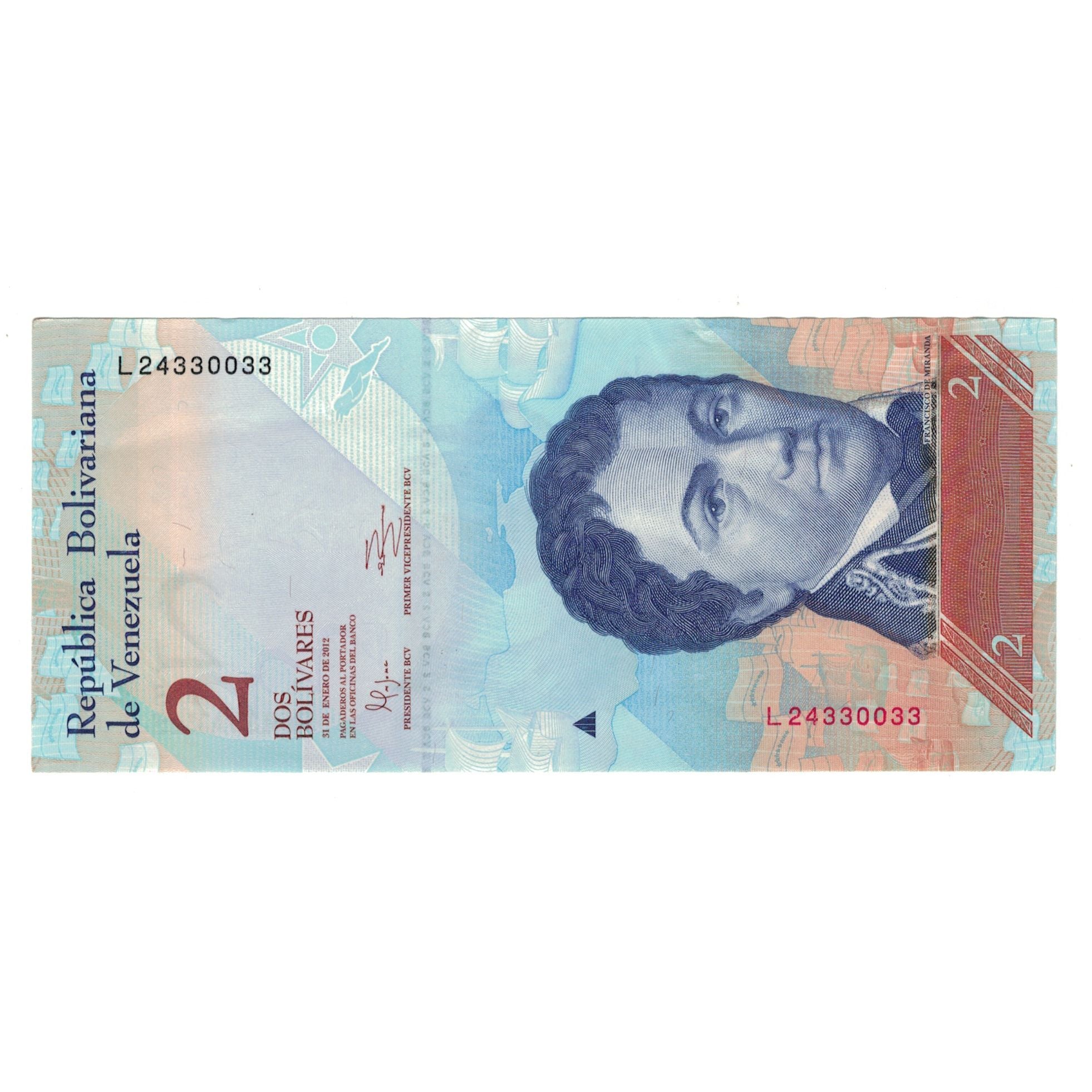 Banknote, Venezuela, 2 Bolivares, 2012, 2012-01-31, KM:88, UNC(63)