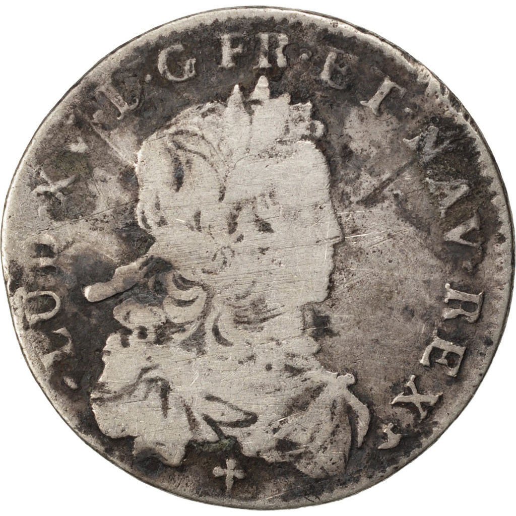 France, Louis XV, 20 Sols, 1/6 ECU, 1/6 Écu de France, 1721, Rouen, Silver