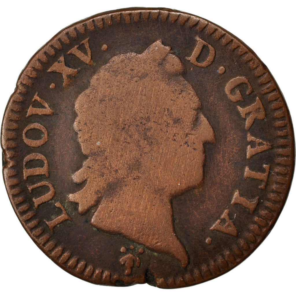 France, Louis XV, Sol, Sol à la vieille tête, 1770, Reims, Cuivre, TB
