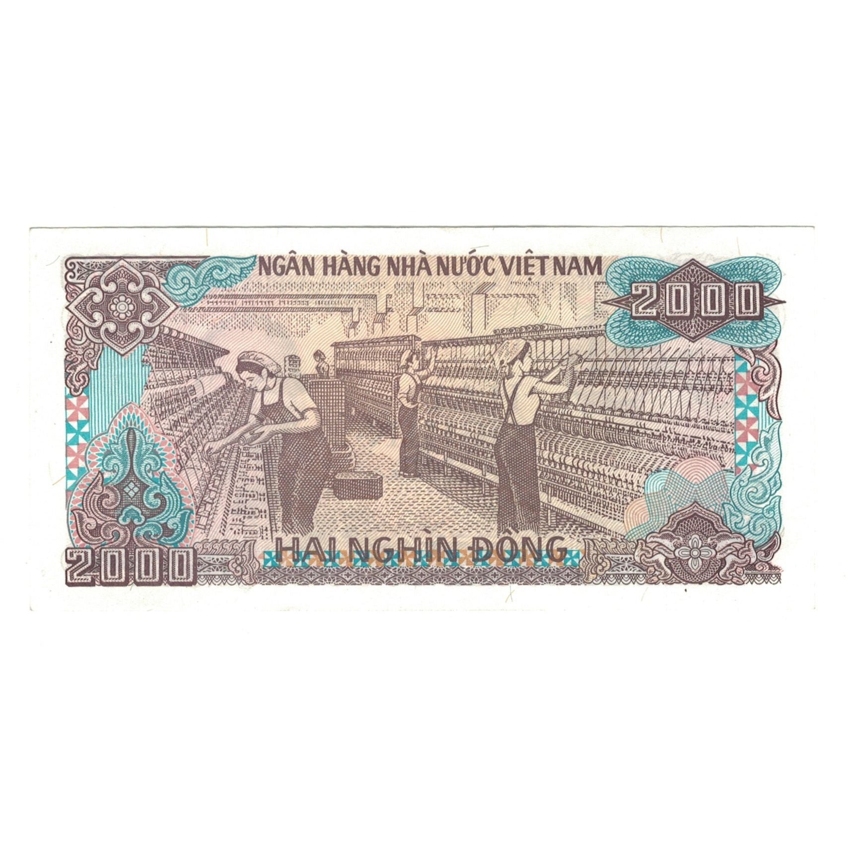 Geldschein, Vietnam, 2000 D<ox>ng, 1988, Undated (1988), KM:107, VZ