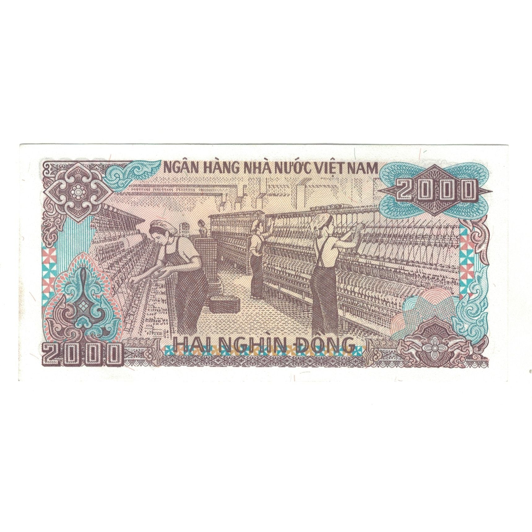 Geldschein, Vietnam, 2000 D<ox>ng, 1988, Undated (1988), KM:107, UNZ-