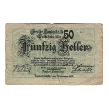Billete, Austria, Tiroler Landeskasse Tirol Land, 50 Heller, valeur faciale