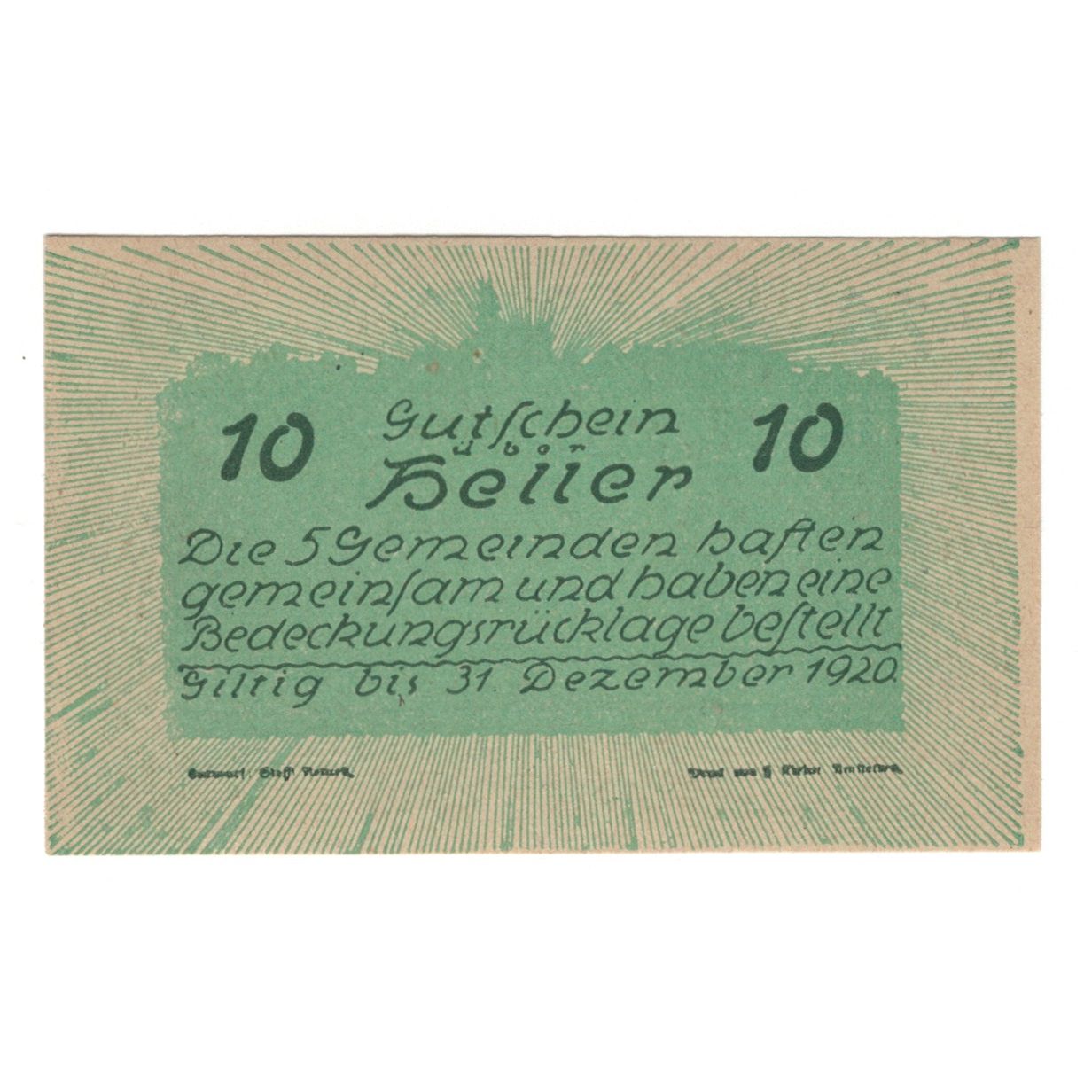 Banknote, Austria, Neustadtl A/D, Nabegg, Judenhof, Windpassing, Kl. Wolfstein