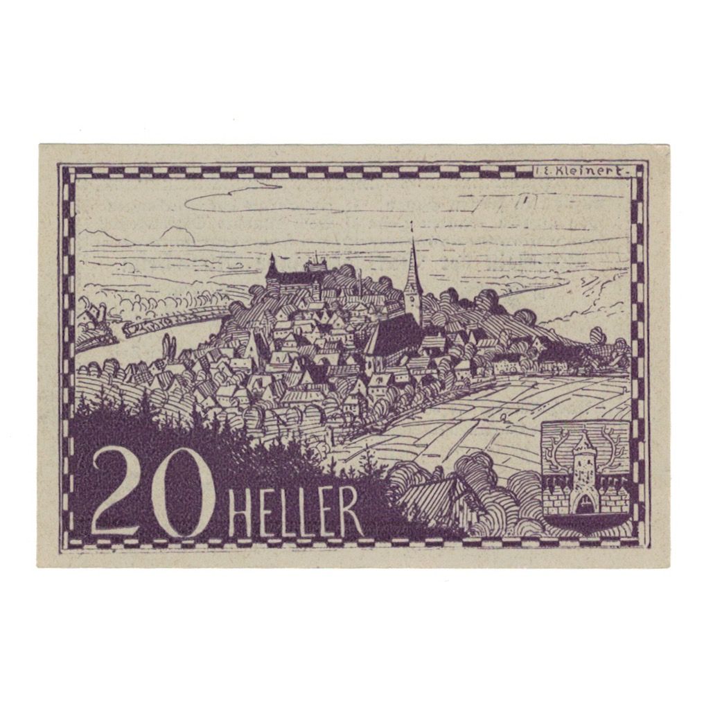 Banconote, Austria, Ottensheim O.Ö. Marktgemeinde, 20 Heller, paysage, 1920