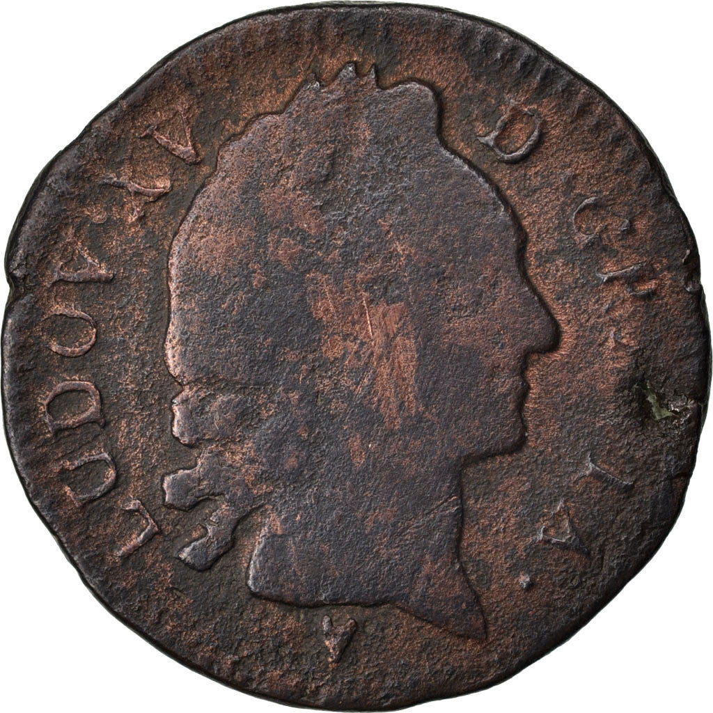 France, Louis XV, Sol, Sol d'Aix, 1767, Aix, Copper, VF(20-25), Gadoury:279