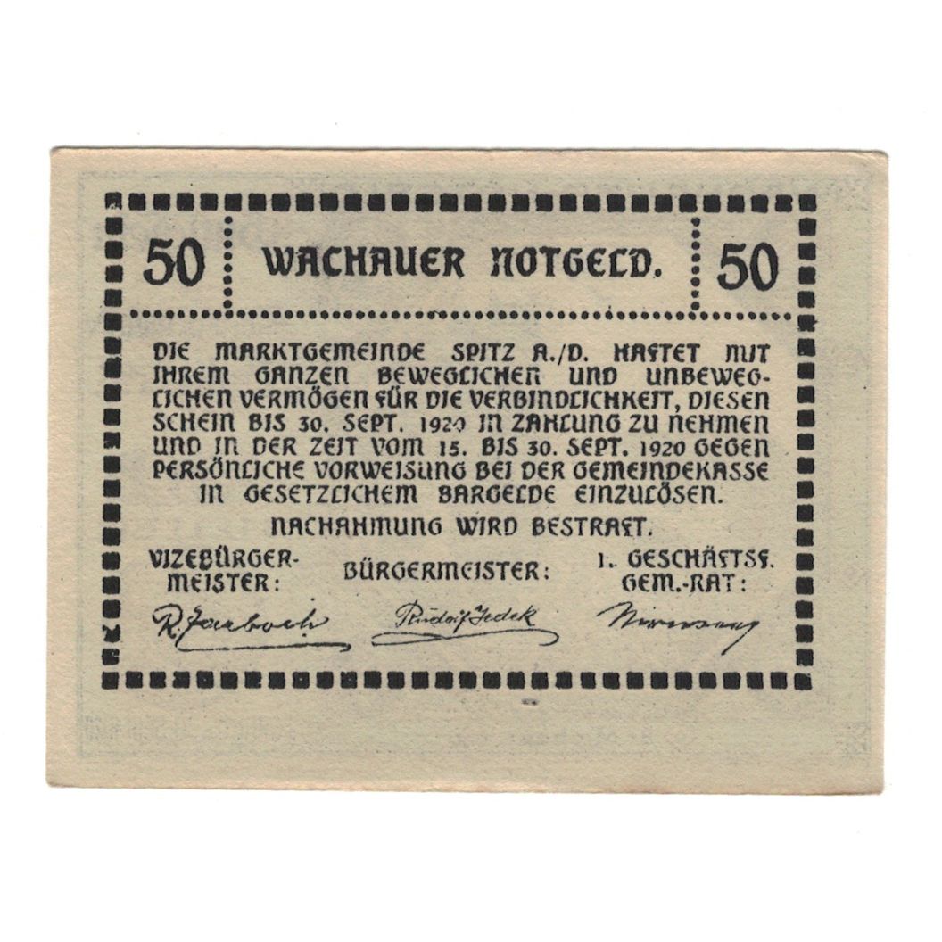 Banknote, Austria, Wachauer Notgeld St. Michael N.Ö. Gemeinde, 50 Heller