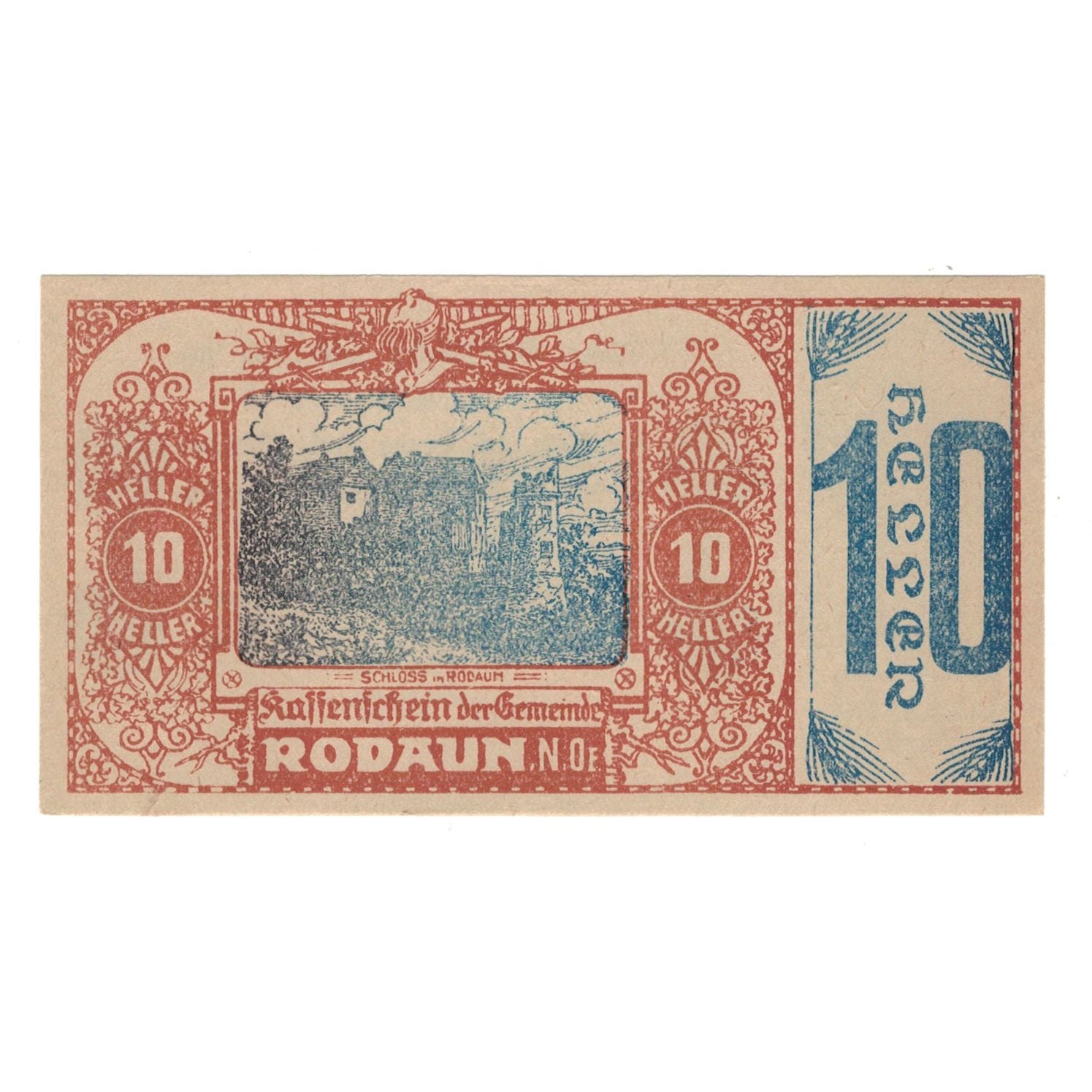 Banconote, Austria, Rodaun N.Ö. Gemeinde, 10 Heller, texte 1, SPL-, Mehl:FS