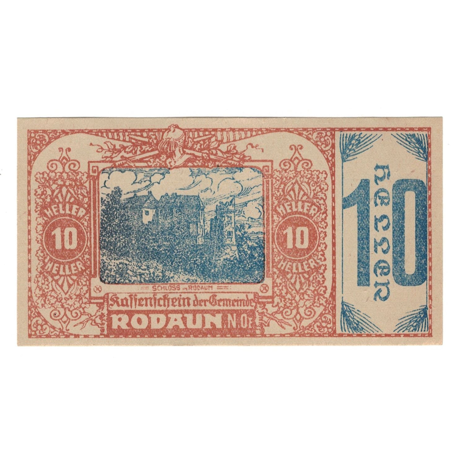 Banknote, Austria, Rodaun N.Ö. Gemeinde, 10 Heller, Texte 2, AU(55-58), Mehl:FS
