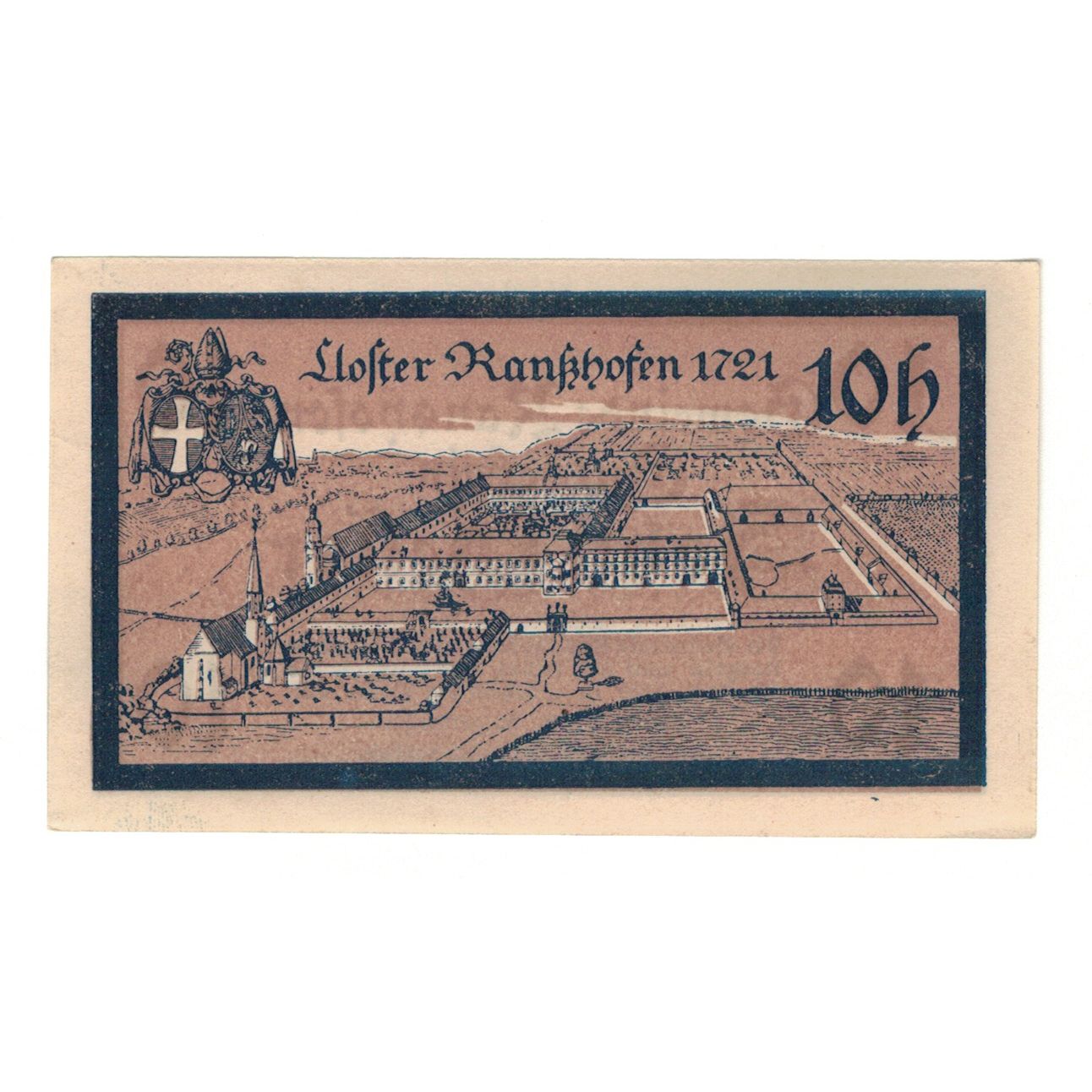 Banconote, Austria, Ranshofen O.Ö. Gemeinde, 10 Heller, paysage 2, 1920