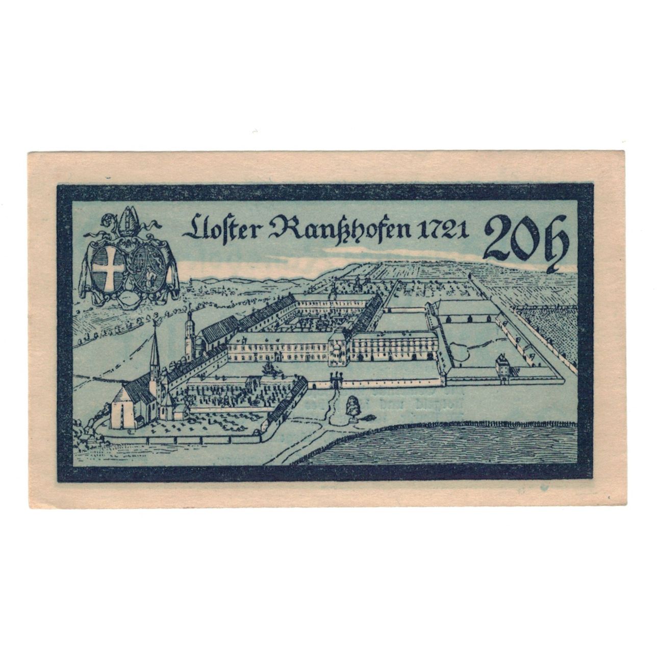 Banconote, Austria, Ranshofen O.Ö. Gemeinde, 20 Heller, paysage, 1920