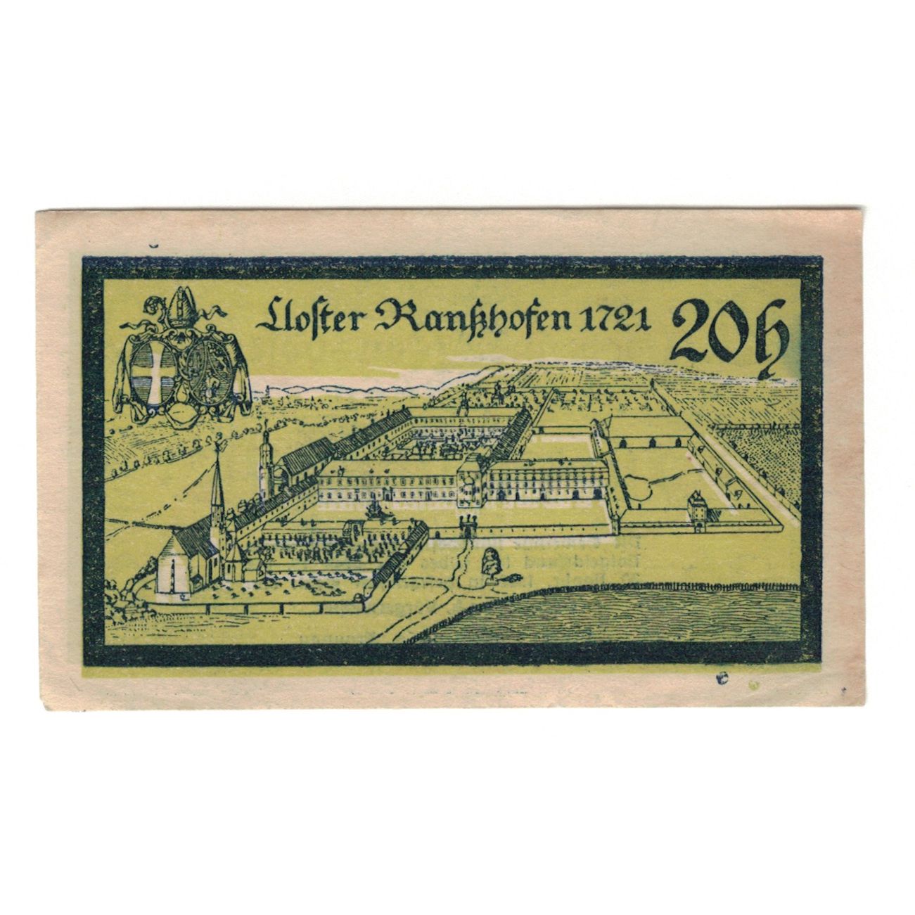 Banconote, Austria, Ranshofen O.Ö. Gemeinde, 20 Heller, paysage 1, 1920