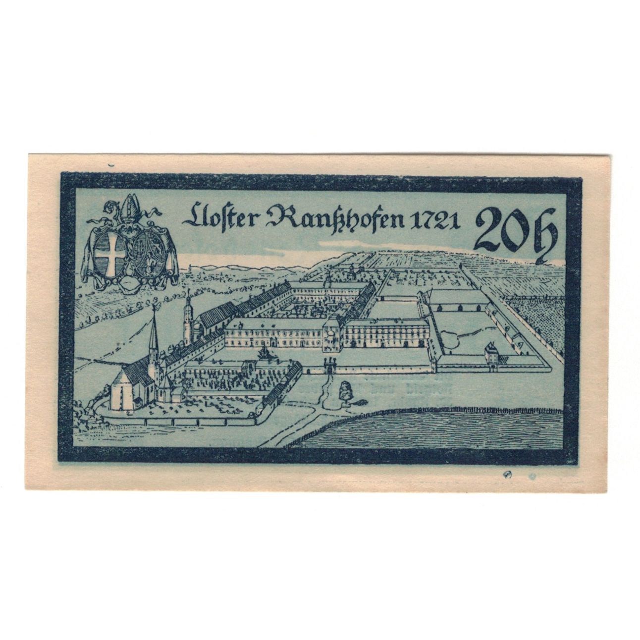 Banconote, Austria, Ranshofen O.Ö. Gemeinde, 20 Heller, paysage 2, 1920
