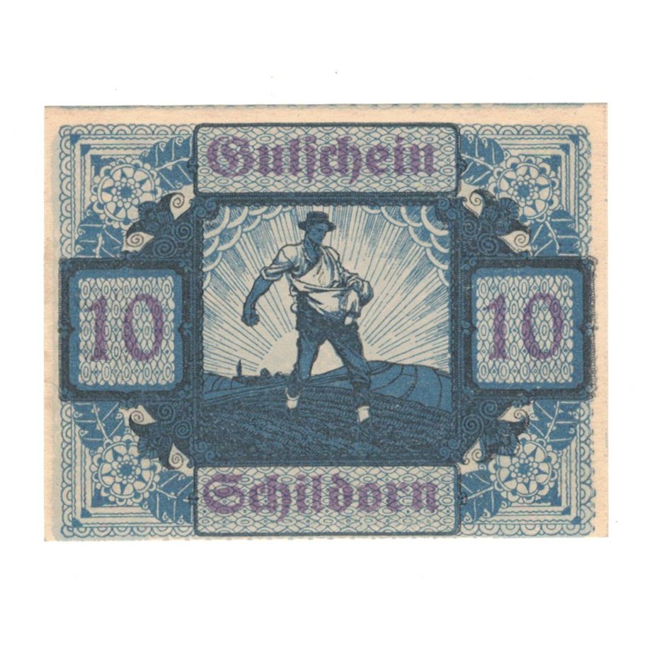 Biljet, Oostenrijk, Schildorn O.Ö. Gemeinde, 10 Heller, texte 1, 1920