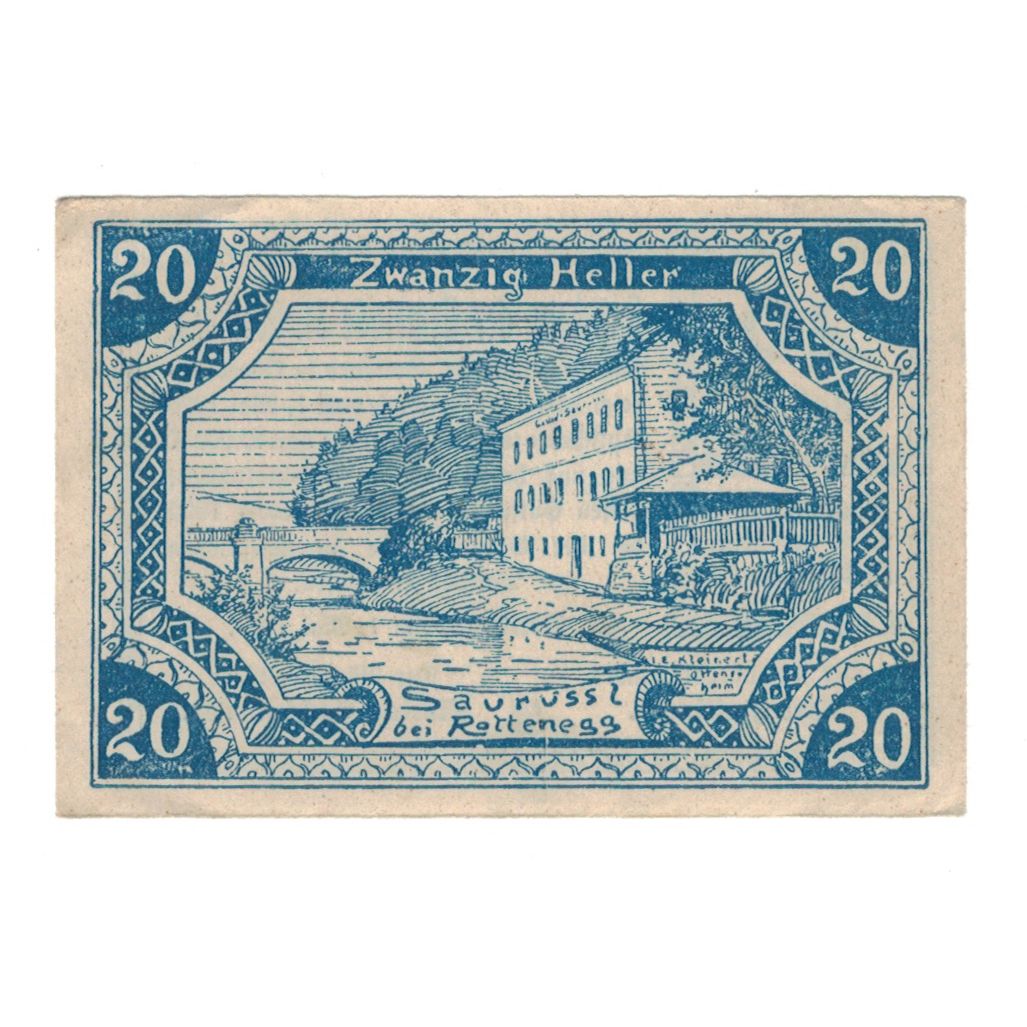 Banknote, Austria, St. Gotthard O.Ö. Gemeinde, 20 Heller, texte 1, 1920