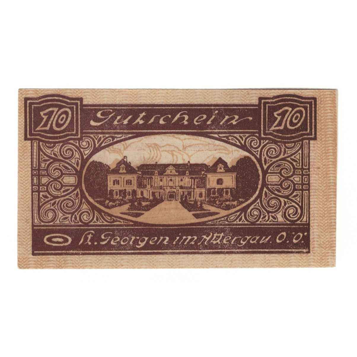 Banconote, Austria, St. Georgen im Attergau O.Ö. Marktgemeinde, 10 Heller