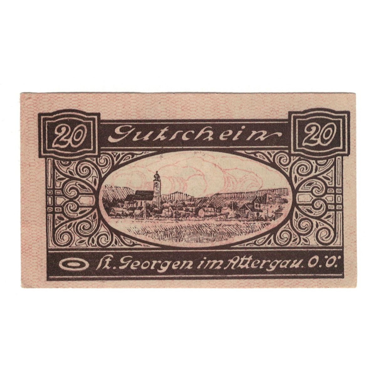 Banconote, Austria, St. Georgen im Attergau O.Ö. Marktgemeinde, 20 Heller