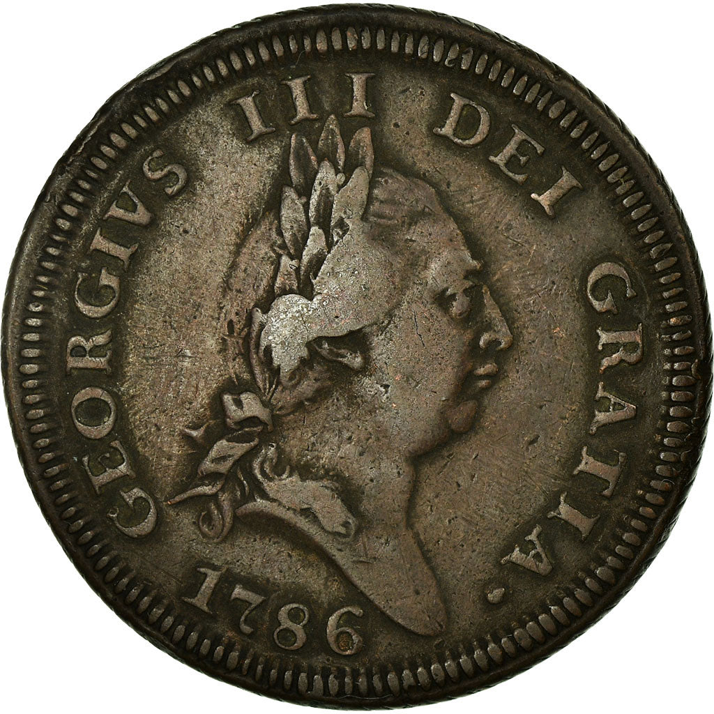 Isle of Man, Penny, 1786, Copper, VF(30-35), KM:9.1
