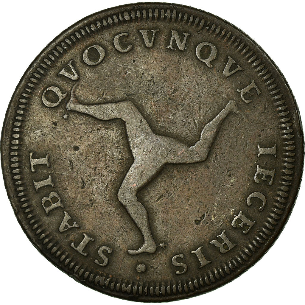 Isle of Man, Penny, 1786, Copper, VF(30-35), KM:9.1
