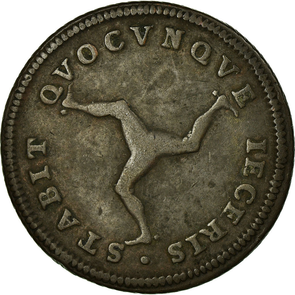 Isle of Man, 1/2 Penny, 1786, Copper, EF(40-45), KM:8