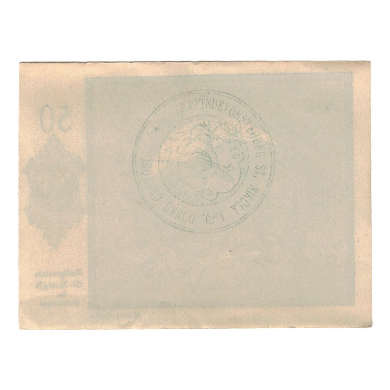 Banknote, Austria, St. Nikola a.d. Donau im Strudengau O.Ö. Marktgemeinde, 50