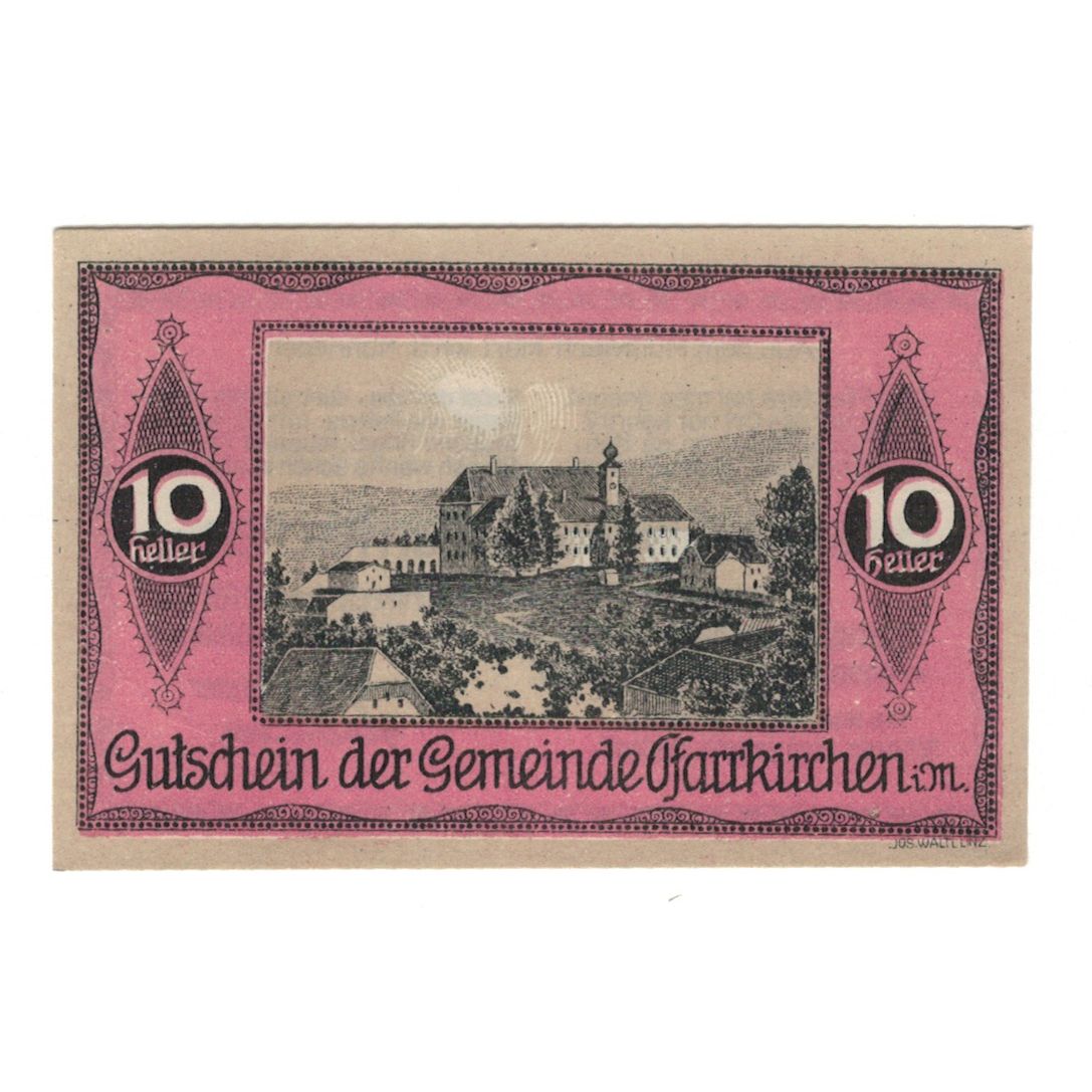 Billete, Austria, Pfarrkirchen im Mühlkreis O.Ö. Gemeinde, 10 Heller, Texte 2