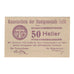 Banknote, Austria, Tulln N.Ö. Stadtgemeinde, 50 Heller, texte 1, 1920