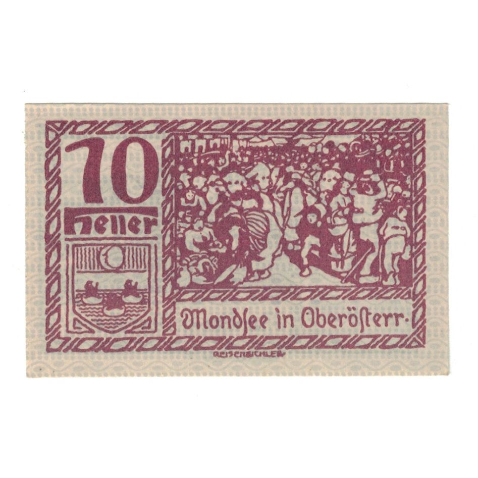 Geldschein, Österreich, Mondsee O.Ö. Marktgemeinde, 10 Heller, personnage 4