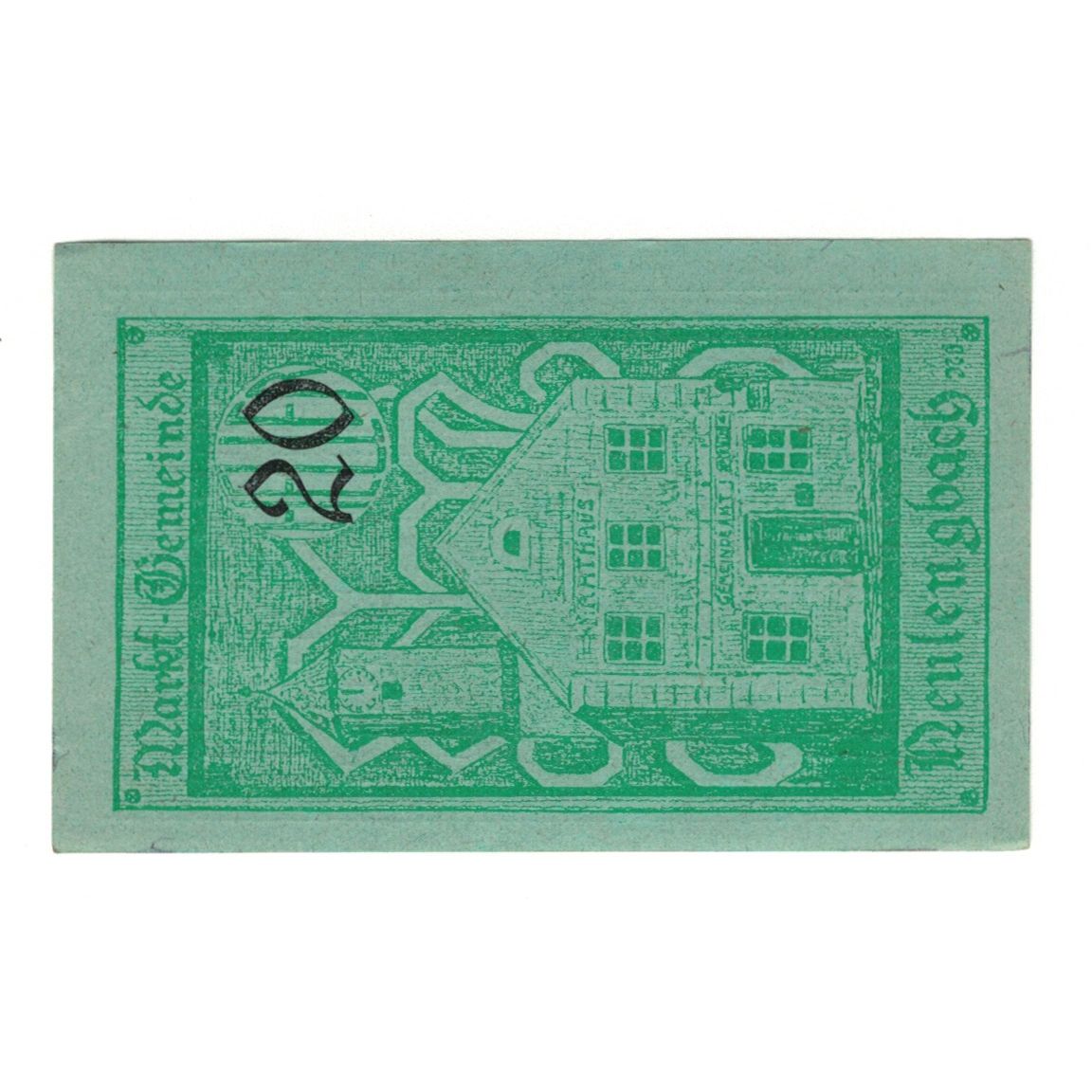 Geldschein, Österreich, Neulengbach N.Ö. Marktgemeinde, 20 Heller, batiment 1