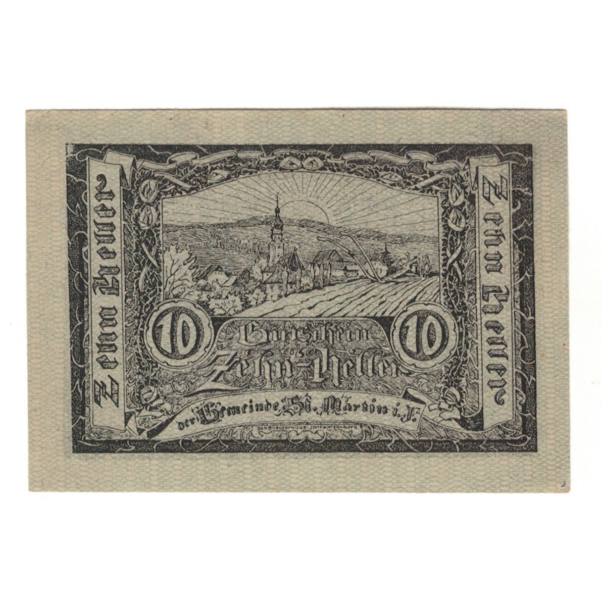 Billete, Austria, St. Martin im Innkreis, 10 Heller, paysage 1, 1920