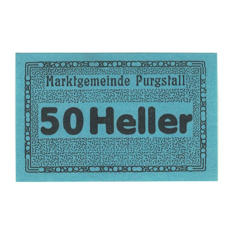 Banknote, Austria, Purgstall N.Ö. Marktgemeinde, 50 Heller, N.D, AU(55-58)