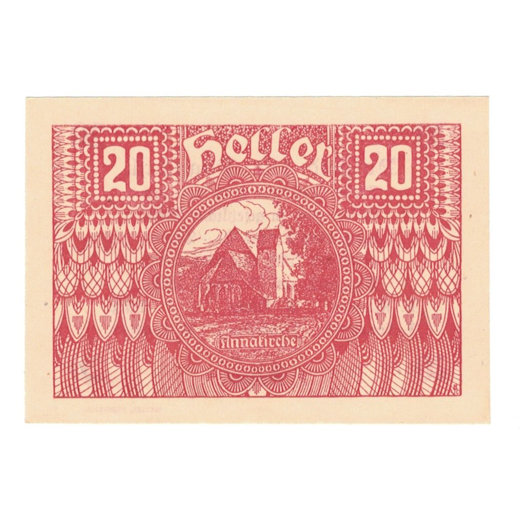 Banknote, Austria, Pöggstall N.Ö. Prv. K Kramler A Lump F Mück, 20 Heller
