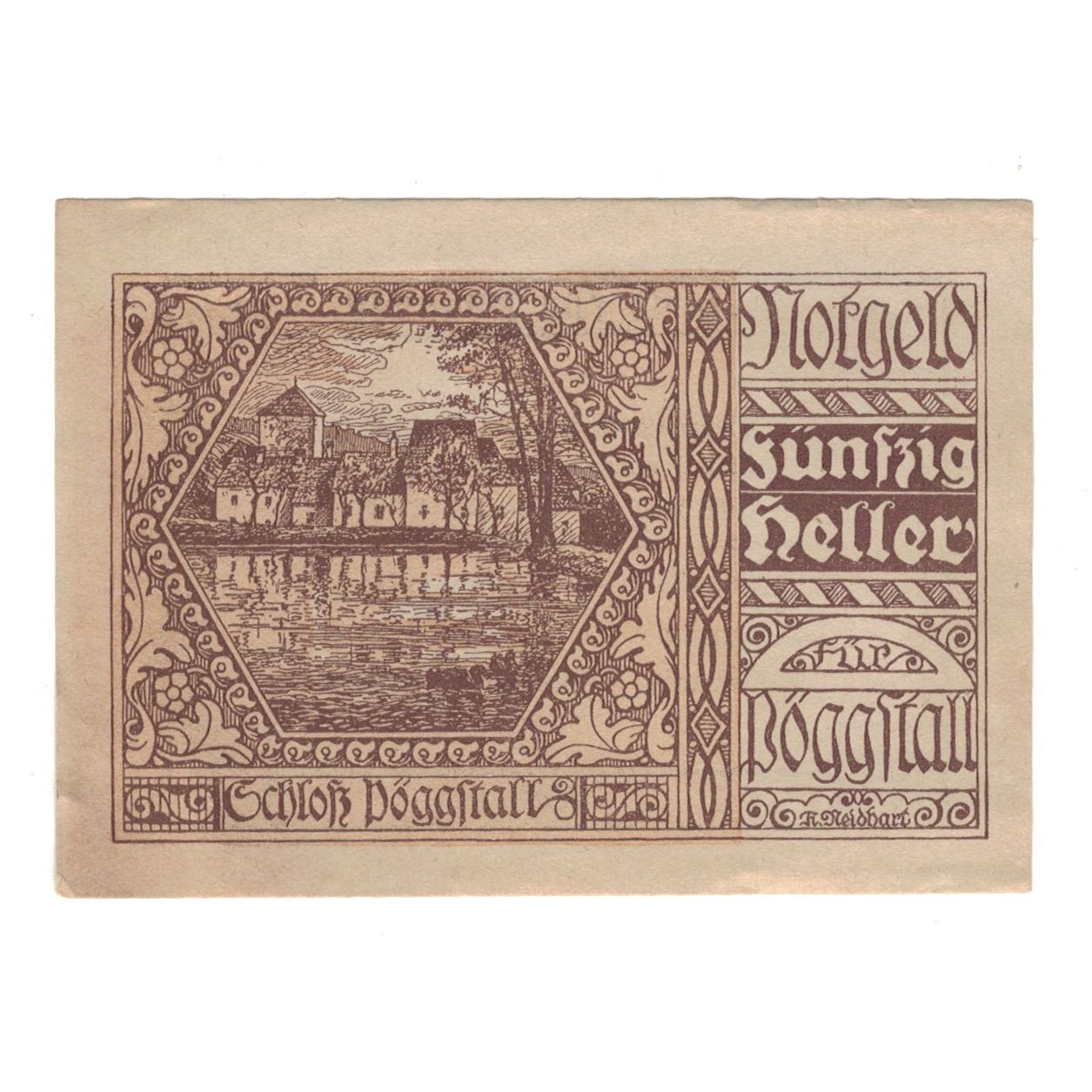 Banknote, Austria, Pöggstall N.Ö. Prv. K Kramler A Lump F Mück, 50 Heller