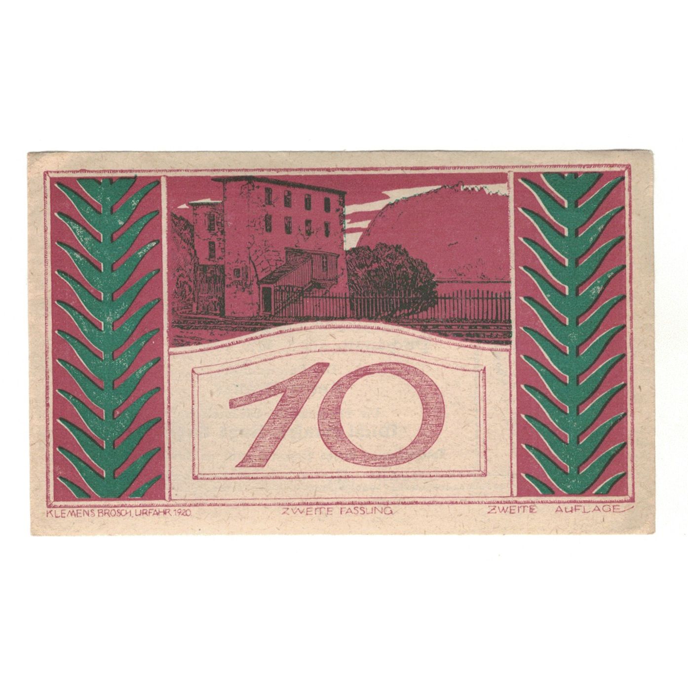 Banconote, Austria, Puchenau O.Ö. Gemeinde, 10 Heller, Texte, 1920, 1920-12-31